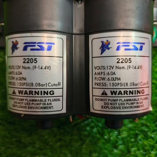 12V High-Pressure Double Motor Sprayer Pump – Model 2205 (150 PSI)